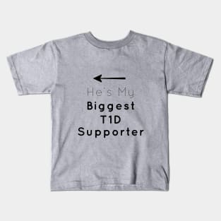 He's My T1D Supporter Kids T-Shirt